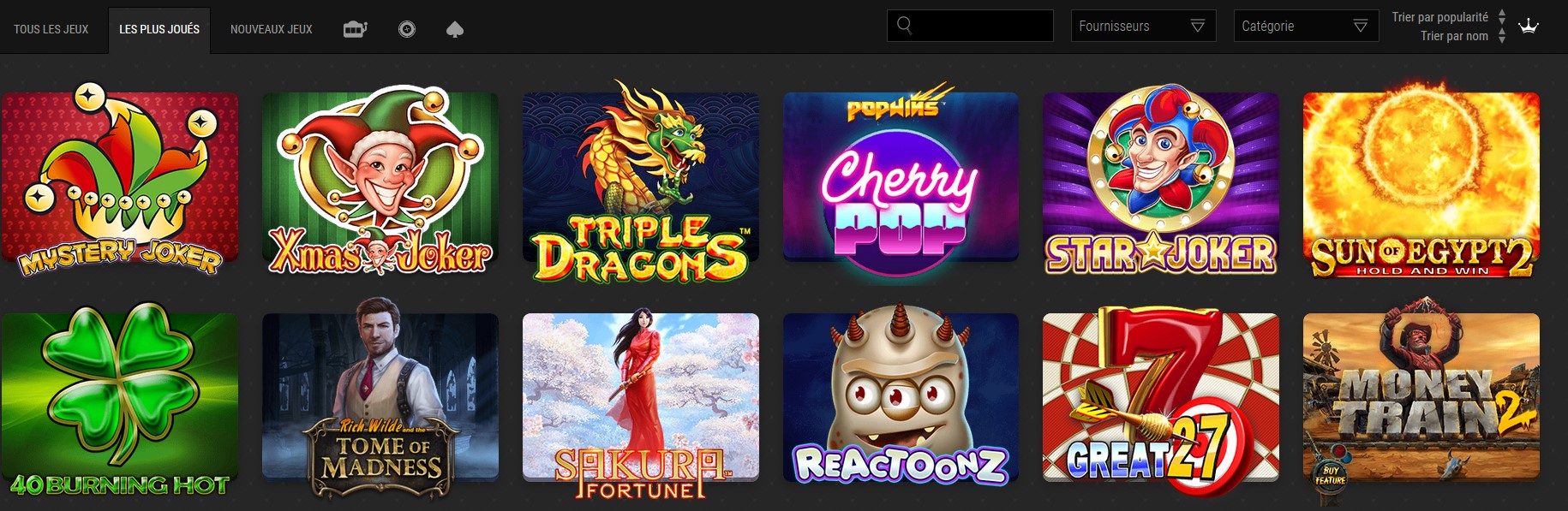 Les meilleurs jeux du casino WinOui