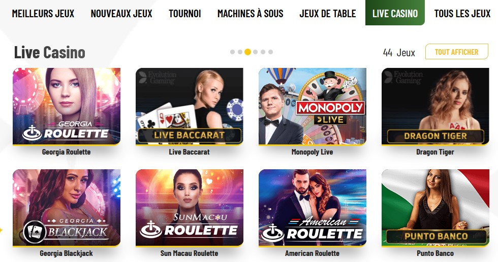 Les jeux en direct du casino MaChance