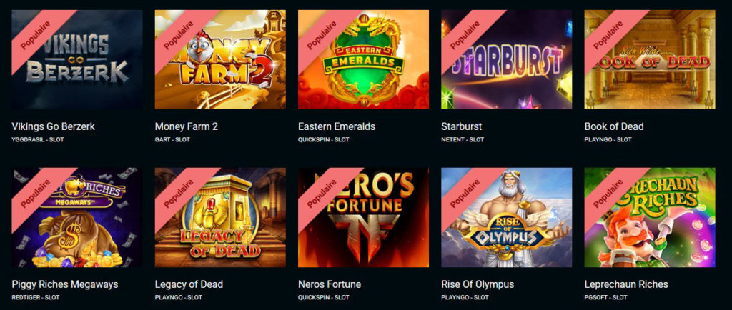 Jeux chez le casino Stakes