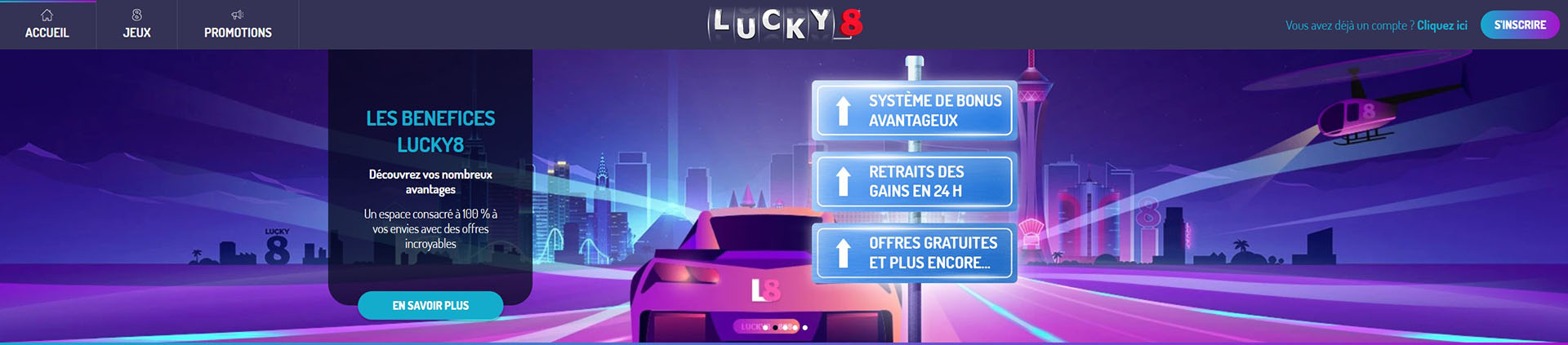 banniere lucky8 Bannière du casino Lucky8